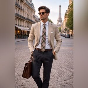 Giovanni De Lorenzo Vintage Plaid Pattern Neck Tie 57” Retro Statement